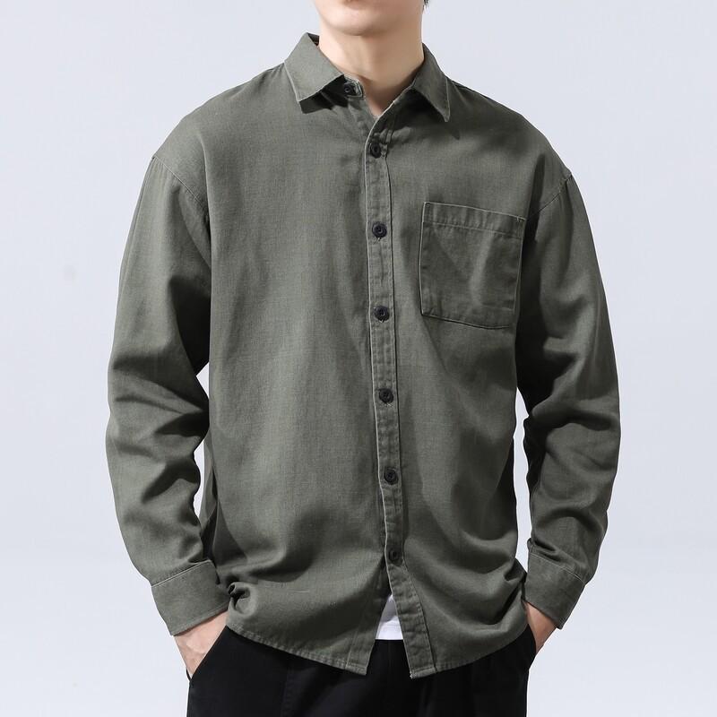 New Autumn and Winter Retro Loose Casual Long-sleeved Shirt Thickened Men's Daily Wear Jacket