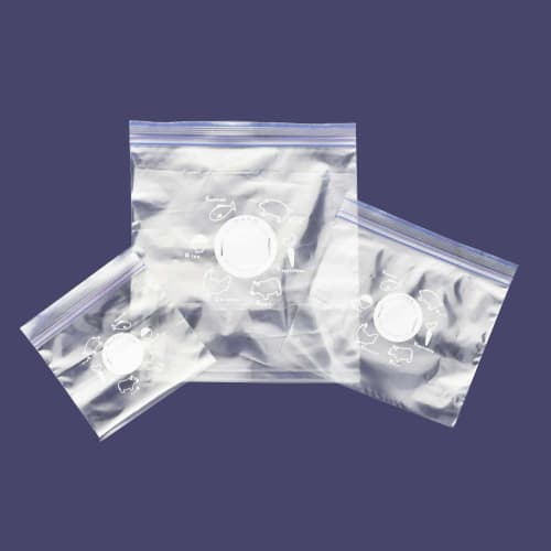 Yamato Bussan Commercial Double-Zip Freezer Bags, Medium, 100 count, Suitable for Freezing and Microwave Thawing, Food Sanitation Law Compliant, 22cm