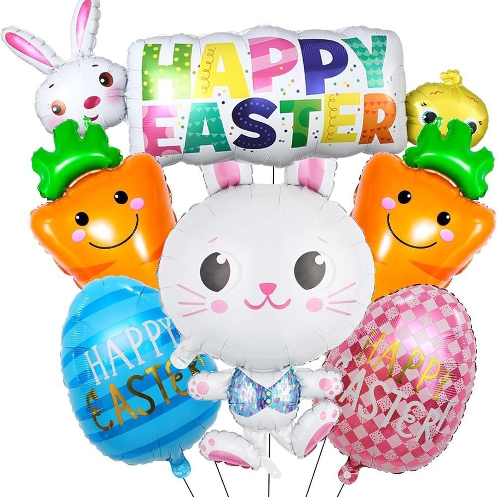 Easter Aluminum Film Balloon Rabbit Chicken Cartoon Modeling Children'S Birthday Party Decoration Aluminum Foil Balloon