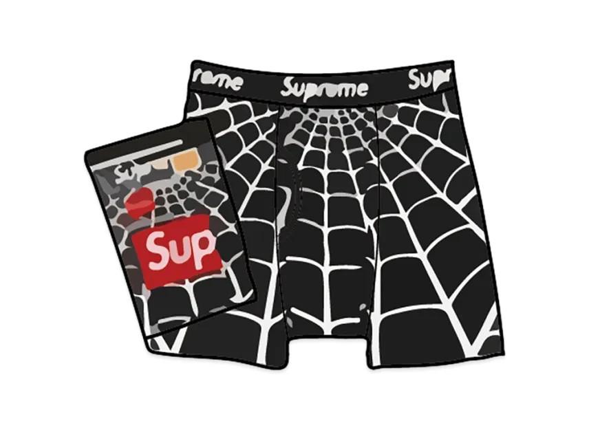 811922 Supreme x Hanes Spider-Man Boxer Briefs (2 Pack)  Black L