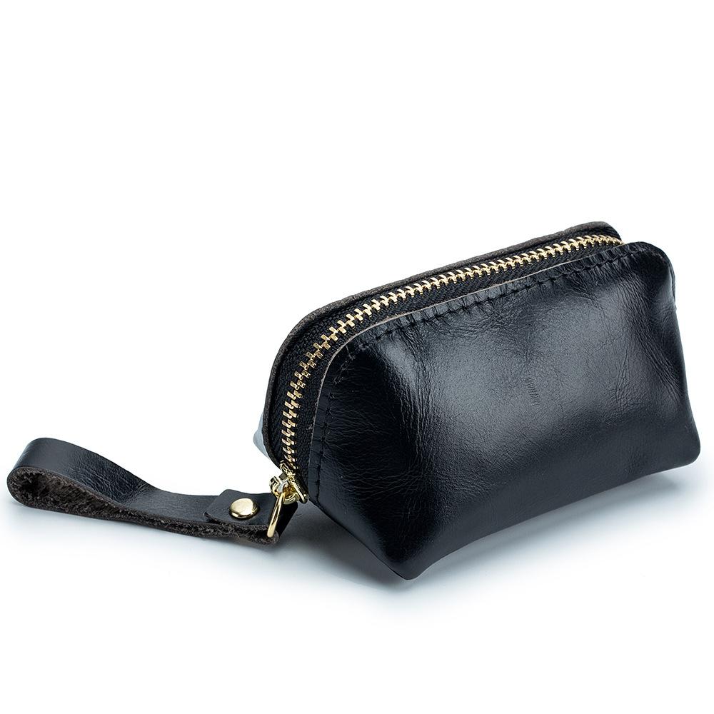 Multifunctional change bag zipper women's simple solid color, European and American retro men's storage coin bag change bag mini