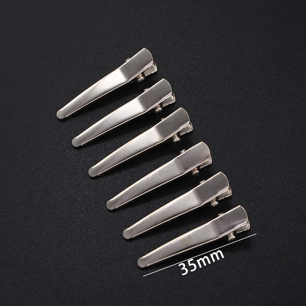 10pcs 25/30/35/45/50/60mm Clips Single Prong Alligator Hairpin With Teeth Blank Setting Jewelry Making Base For DIY Hair Clips