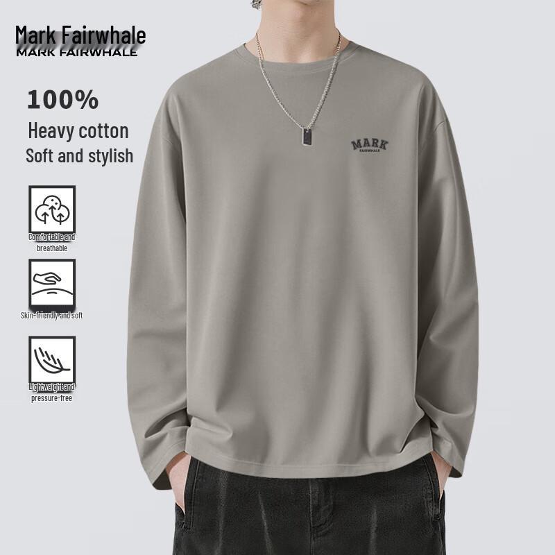 Mark Fairwhale Men's Heavyweight Cotton Long-Sleeve Crew Neck T-Shirt