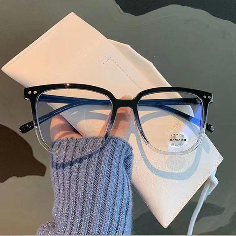 Trendy Unisex Anti-Blue Light Large Frame Prescription & Plano Glasses