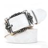Luxury Retro Palace Style Women's Leather Belt with Butterfly Embossed Carved Buckle