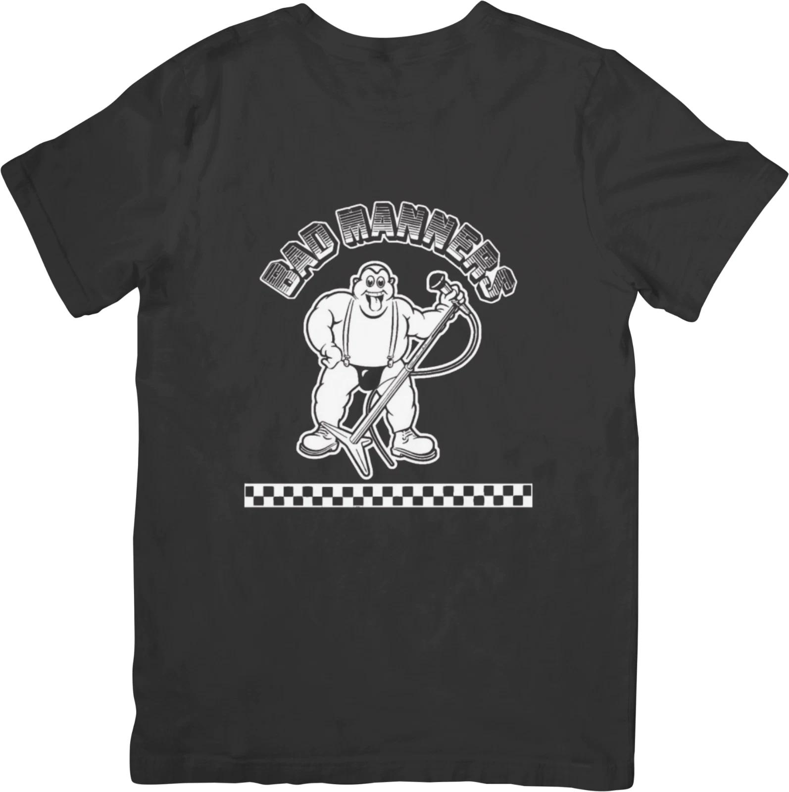 Bad Manners Music Унисекс Футболка из Качественного Хлопка Черная 2XL