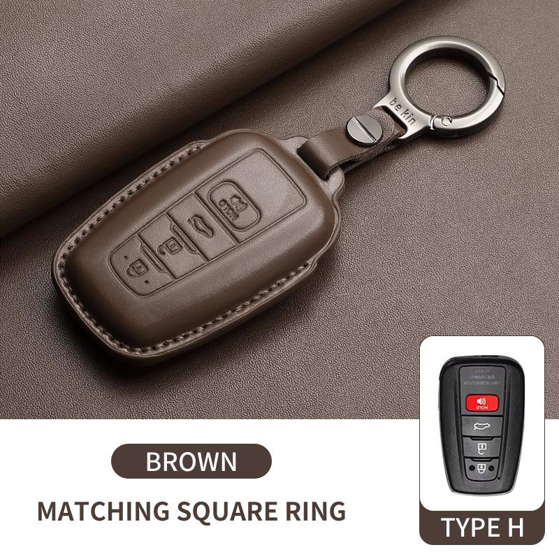 Car Leather Key Case Cover Holder For Toyota CHR Camry RAV4 C-HR Corolla Highlander Prius Land Cruiser Prado Keychain Accessorie