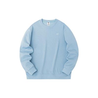 Anta Solid Color Crew Neck Pullover Sweatshirt Unisex Sweatshirt Light-Blue 972348710-2
