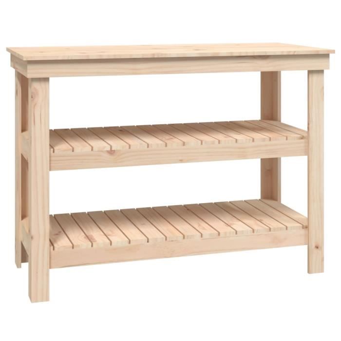 Banc de travail 110,5x50x80 cm Bois de pin massif