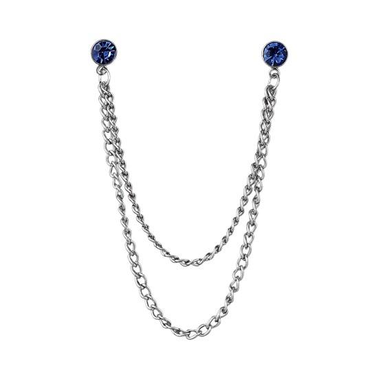 Pánský odznak Špendlík drahokamu Dekor Dvojité řetízky Protiskluzové Oblékání Leštěný kabát Límec Špendlík Kabát Brož Oblečení pro dospělé Klobouky Tašky Šperky