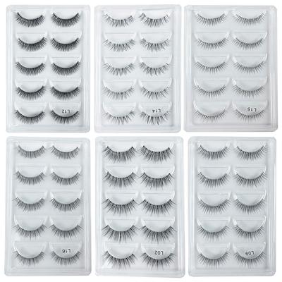 5 pares de cílios de vison faixa invisível extensão de cílios postiços naturais cruz cluster fada 3d falso olho grande cílios postiços longos