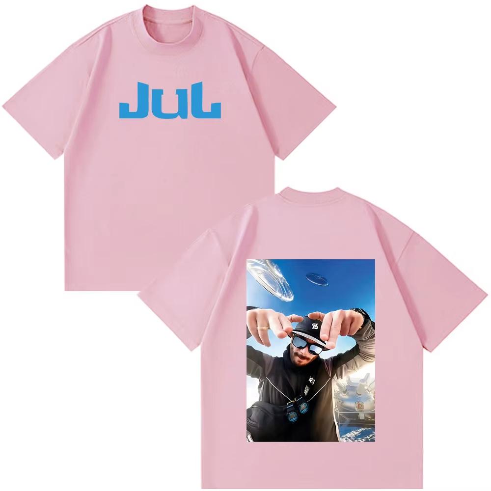 

Rapper JUL Fashion Print Tee Unisex Women Hip Hop Fashion Tshirt pure Cotton Vintage Shortsleeved Top Fashion Casual Streetwear 4XL