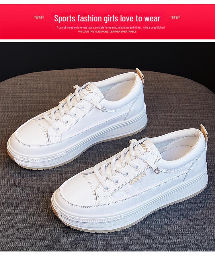 Valódi marhabőr női alkalmi cipők – 2025 tavaszi/őszi divatos fehér cipők