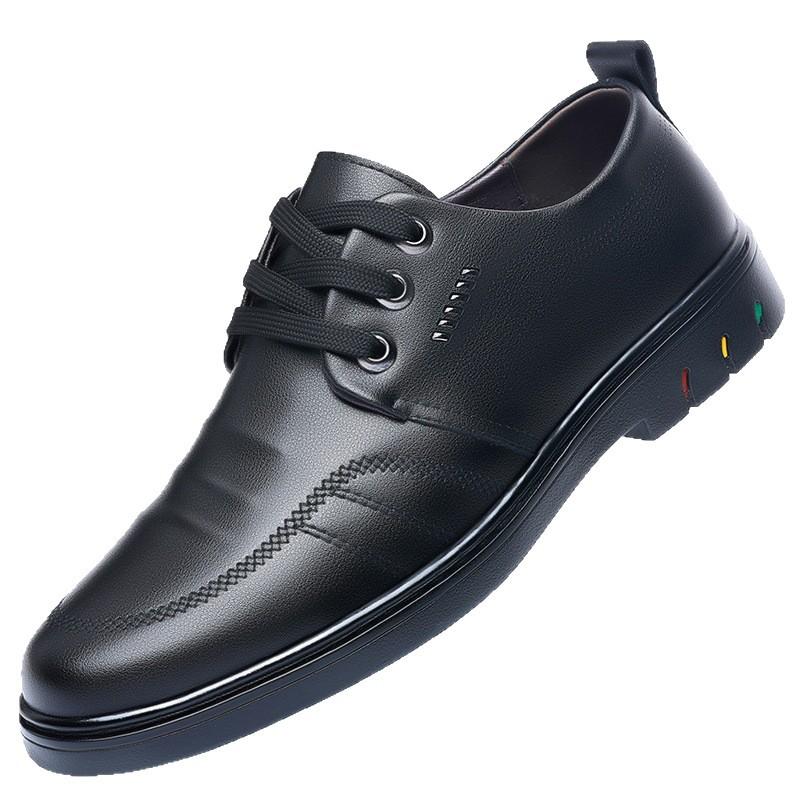 Business leather shoes men's British soft leather business casual shoes round head men's shoes Korean version of trendy leather shoes