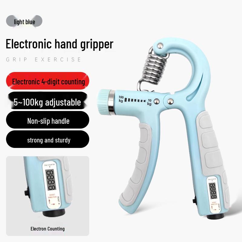 Adjustable Grip Strength Trainer (5-100kg) with Counter for Finger & Arm Muscle Training for Adults & Students