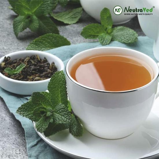 NeutraVed Peppermint Tea - 40 Tea Bags | Pure Mint Tea Bags | Caffeine-Free Herbal Tea | Reusable Zipper Pouch | Pack of 1