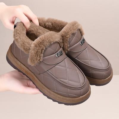 Snow Boots Women's New Winter Velvet Thickened Casual Cotton Shoes Flat-bottomed Warm Waterproof Middle-aged Mother Shoes