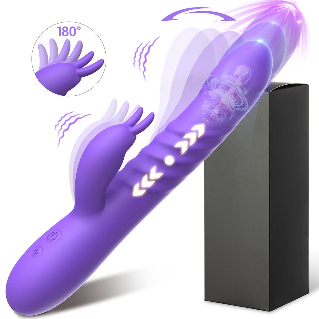 Telescopic Vibrator G Spot Dildos Sex Toy for Woman 10 Thrusting 10 Vibration Rabbit Vibrators Clitoral Massager Sex Toys Couple