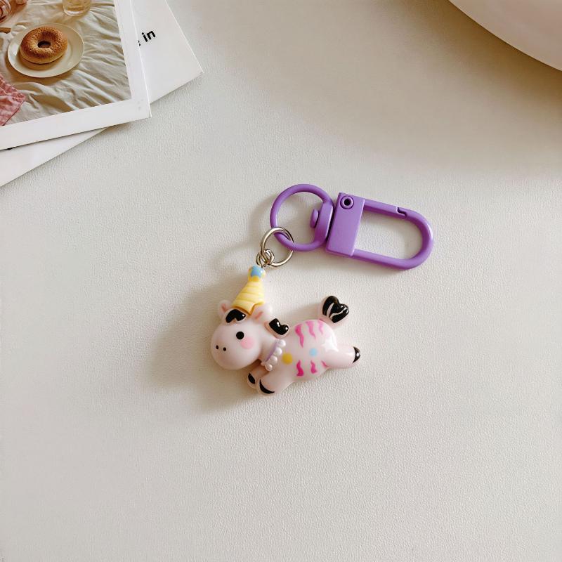 Cute Cartoon Pony Keychain Kawaii Year Of The Horse Decoration Creativity Horse Backpack Pendant Accessories  Year Gift