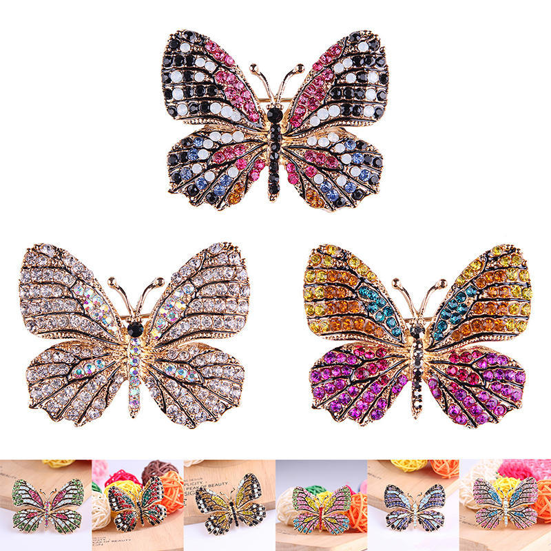Butterfly Brooch Pin Gold Women Dress Wedding Bridal Brooch Pin