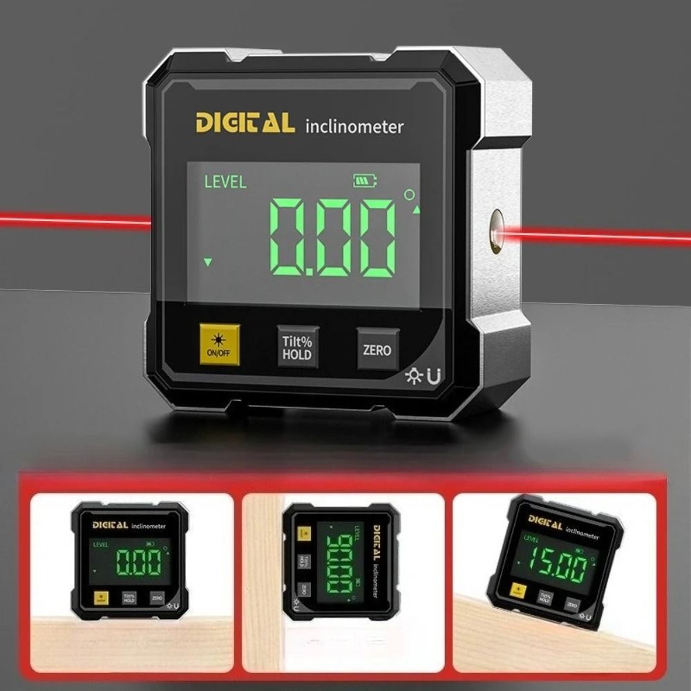 Rechargeable Double Sided Laser Inclinometer Four Sided Magnetic Slope Level Angle Level  Household