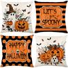 1pc Halloween Cushion Cover Pumpkin Ghost Pattern Pillowcase Suitable for Festival Living Room Bedroom Decoration Festival Gifts