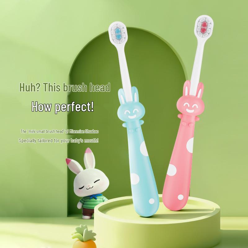 Xiujie Little Rabbit Kids' Toothbrush with Soft Bristles, Ages 2-12, Individually Packaged