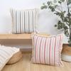 1Pc Striped Jacquard Throw Pillow Case, Retro Geometric Cushion Case with Tassels, Room Decor Party Decor,  No Pillow Insert