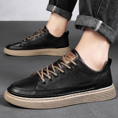 Fashion Lace Up Men's Leather Shoes Brogue Low-Top Price Classic Original 2025 Trend Comfortable Legitimate Cowhide Pu Male Casual Shoe