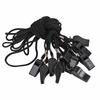 12pcs Plastic Whistle Black Loud Crisp Sound Sports Whistle with Lanyard for Referee