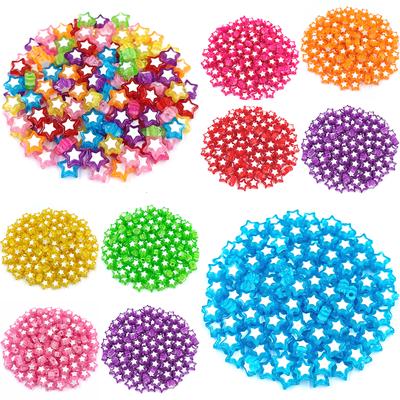 Candy Color Loose Beads Beads for DIY Handcraft Jewelry Making Accessories 20PCS Heart Star Beads Acrylic Beads Handmade Material 10mm