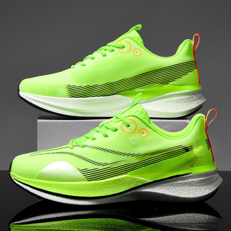 New Men's Running Shoes Carbon Plate Support Wear-resistant Rubber Outsole Sports Shoes Outdoor Shock-absorbing Tennis Shoes