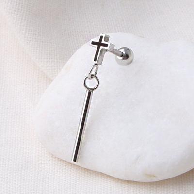 Černý Kříž Chirurgický Piercing Visací Piercing