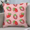 Cute Strawberry Pillow Case 3D Print Polyester Fiber 4040 cm Home Sofa Throw Pillow Cover Decoration Festival Gift