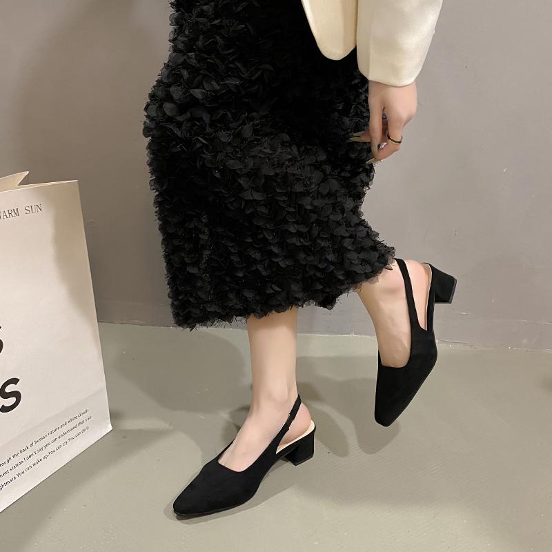 

Woman Pumps Solid Slingback Sandals Female Office Women s High Women s High Heel Sandals Zapatos Heels Sexy Shallow Closed Toe 40 чёрный