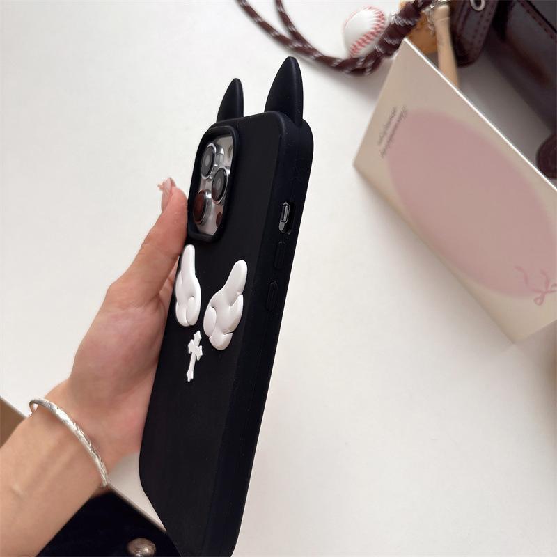 Cat Ear Angel Wings Drop-Proof Phone Case for iPhone 14/13/12 Pro Max
