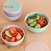 4 Stück Salatschüssel aus lebensmittelechtem Kunststoff mit staubdichtem Deckel, multifunktionale, verdickte Müslischüssel, spülmaschinenfest, wiederverwendbar, Nudel-Reis-Nahrungsmittelschüssel