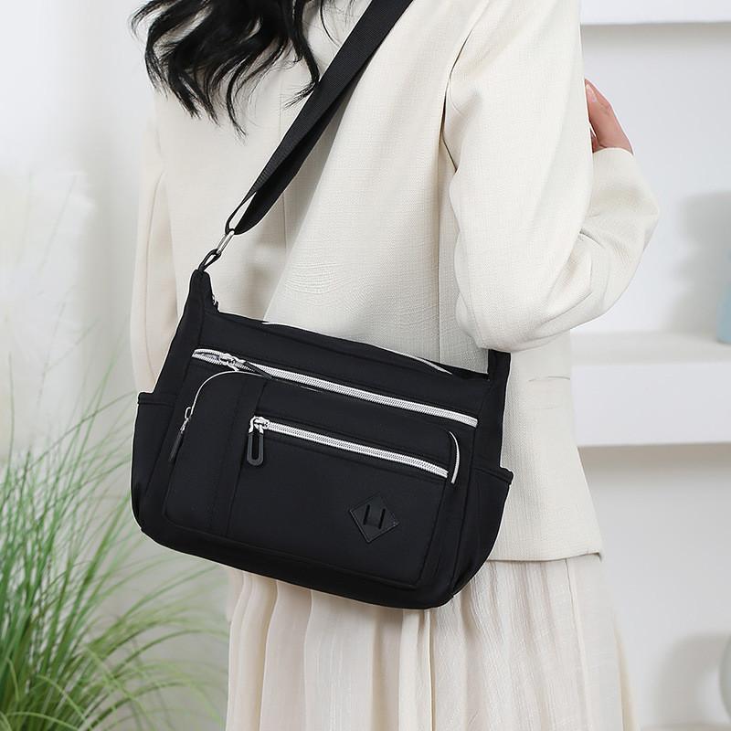 Damska nylonowa torba crossbody miejska z kieszenią na zamek błyskawiczny do codziennego użytku