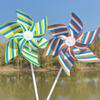 22Cm Six-Leaf Stripes Solid Color Small Plastic Hand-Held Windmills Garden Plant Flower Repellent Windmill Outdoor Decoration