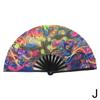 33cm Large Folding Hand Rave Fan Chinease/Japanese Gifts Fan Dance Music Colorful Fan Festival Fan Gradient Reflective Fold