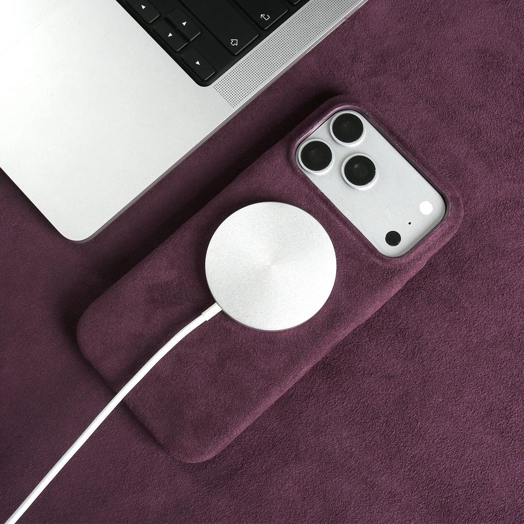 Étui Magnétique de Luxe en ALCANTARA pour IPhone17 Pro Max 16 15 14 13 12 pour Magsafe Cuir Artificiel Suede Supercar Housse de Téléphone