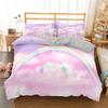 Double And Single Bed Bedding SetLovely Princess UnicornsPink Cute Bed CoverPillowcaseHigh Quality Comfort Sets2 Pcs3Pcs
