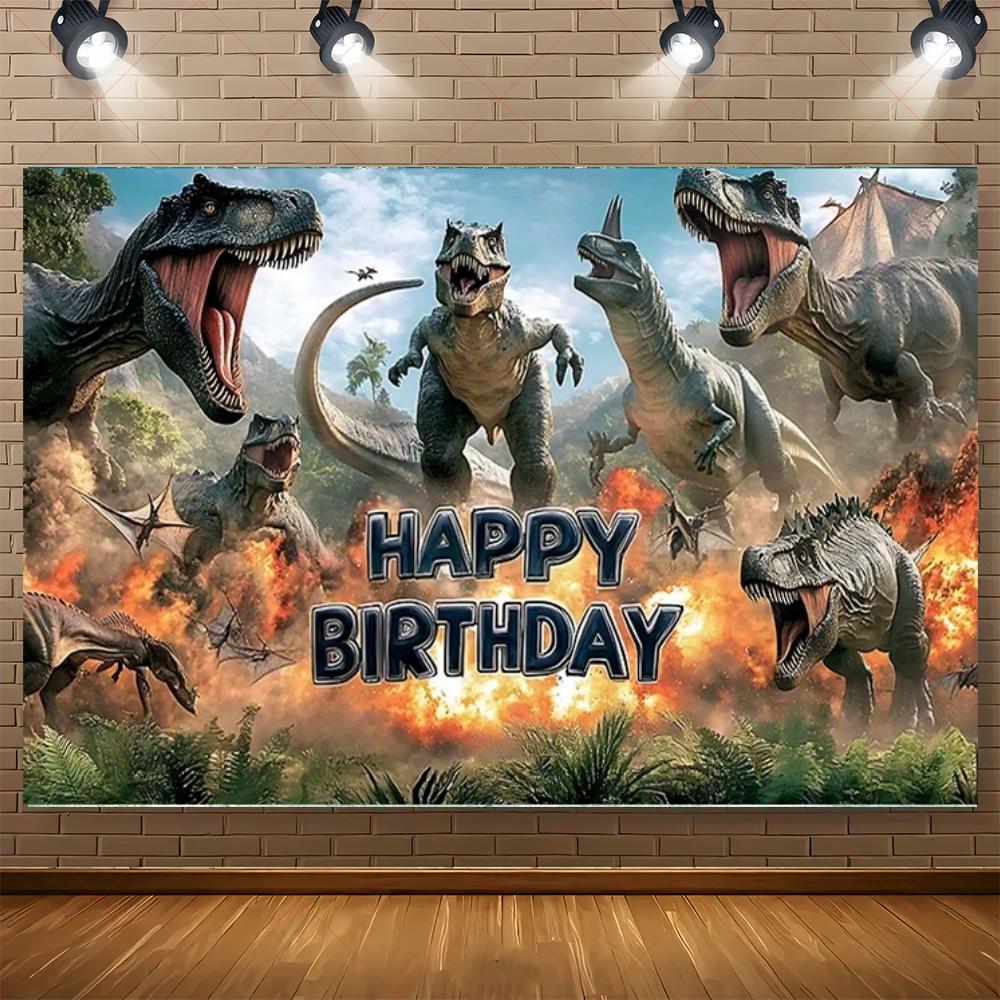 Jurassic Dinosaur Theme Birthday Party Decorations Backdrop Dinosaur Jungle Supplies Background Poster Photography Prop Kid Gift
