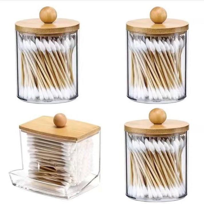 Tragbarer Acryl-Aufbewahrungsbehälter für Wattestäbchen und Pads