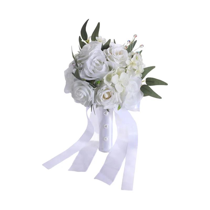 Wedding Handheld Silk Flower Arrangement with Realistic Simulation for Wedding Decoration and Photography Purposes