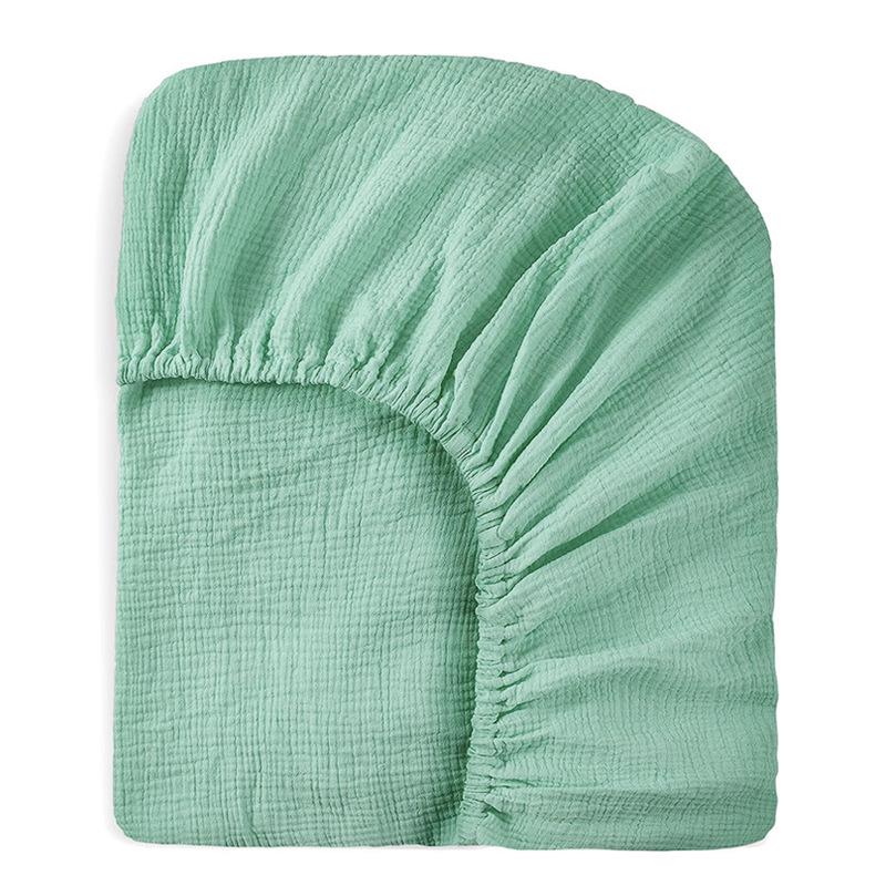 Baby Pure Cotton Double Layer Gauze Crinkle Fitted Sheet Bed Cover
