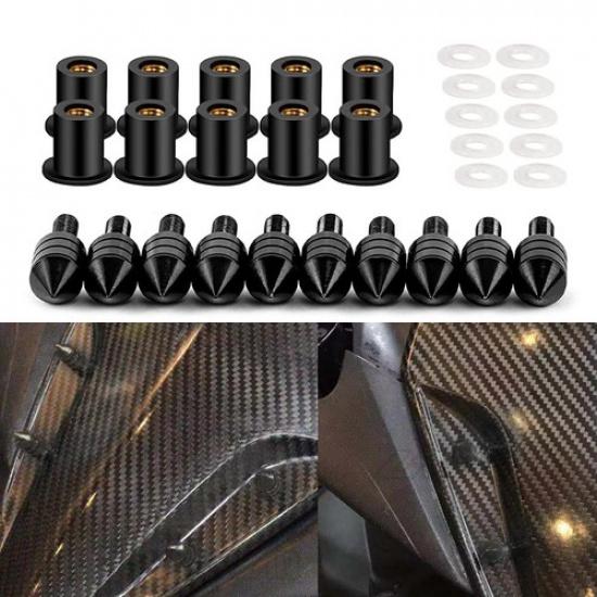 10pcs 5mm/0.20  Motorcycle Windscreen Spike Windshield Kit Bolt Screw Aluminum