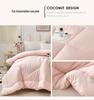 Feather Cotton Quilt: All-Season, Skin-Friendly, Washable, Pure Color, Warm Quilt for Single and Double, Ideal for Dormitory or Home Use.