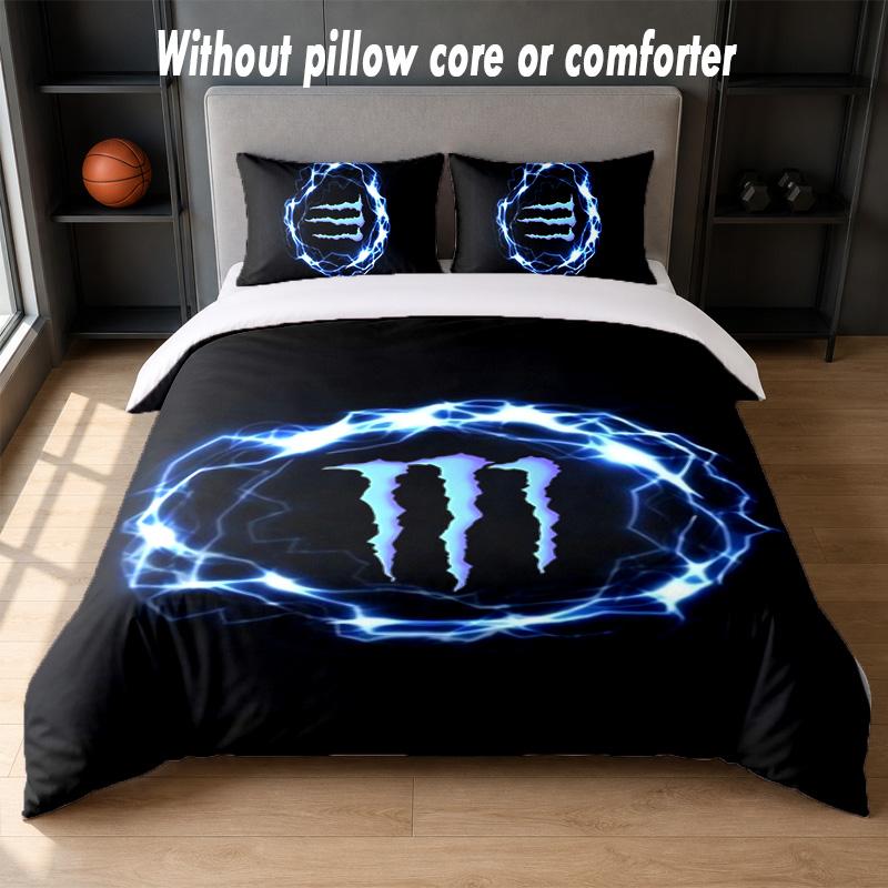Set Biancheria da Letto Design Monster Energy 1 Copripiumino + 2 Federe Morbido Traspirante Biancheria da Letto per la Casa