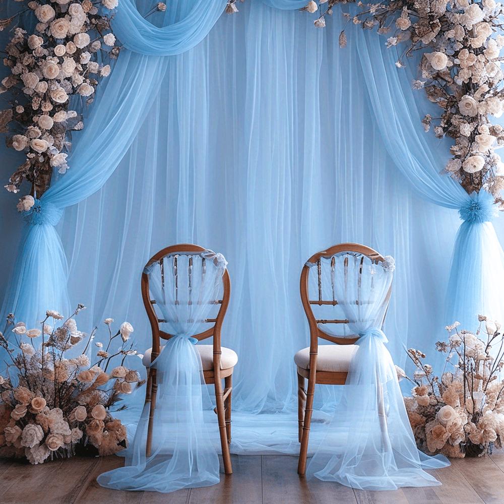 Set of 10/50 Chair Sashes Elegant Wedding Chair Decor Semi-Sheer Tulle for Wedding Parties Churches Christmas Aisle Accent